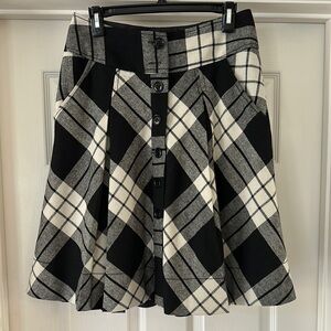 Plaid Black and White H&M Skirt